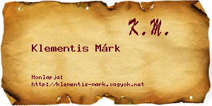 Klementis Márk névjegykártya