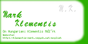 mark klementis business card